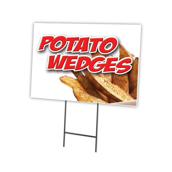 Signmission Potato Wedges Yard Sign & Stake outdoor plastic coroplast window, C-1216-DS-Potato Wedges C-1216-DS-Potato Wedges - main
